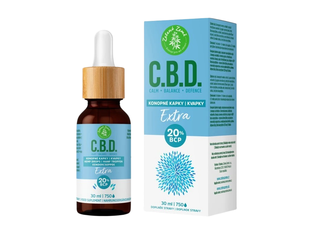 ZELENÁ ZEMĚ C.B.D. Konopné kapky s BCP Extra 30 ml