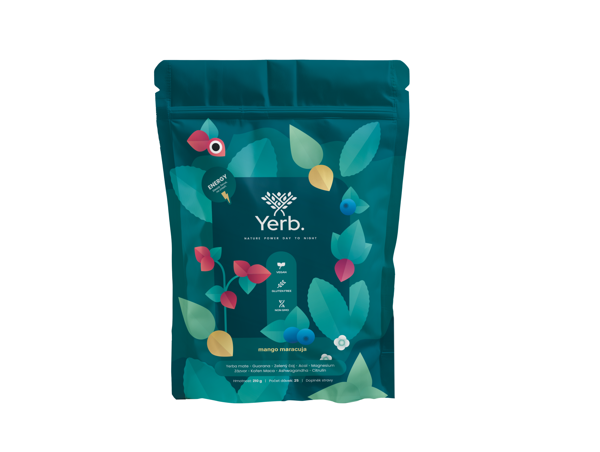 YERB Přírodní Energetický Nápoj Mango Maracuja 200 g