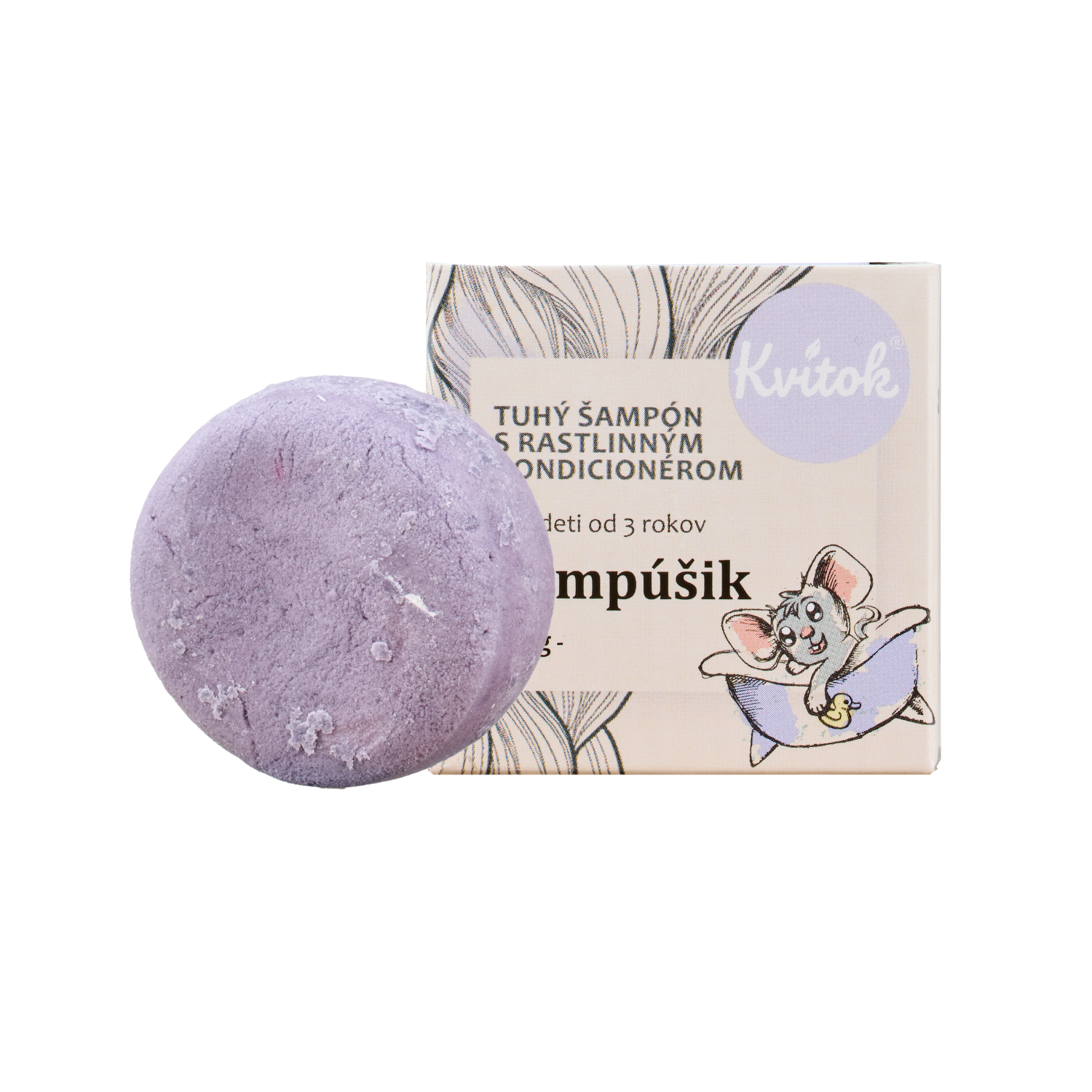 KVITOK Dětský tuhý šampon s kondicionérem Šampónek 25 g