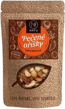 NATU Pečené oriešky s medom a soľou orechy v poleve 200 g