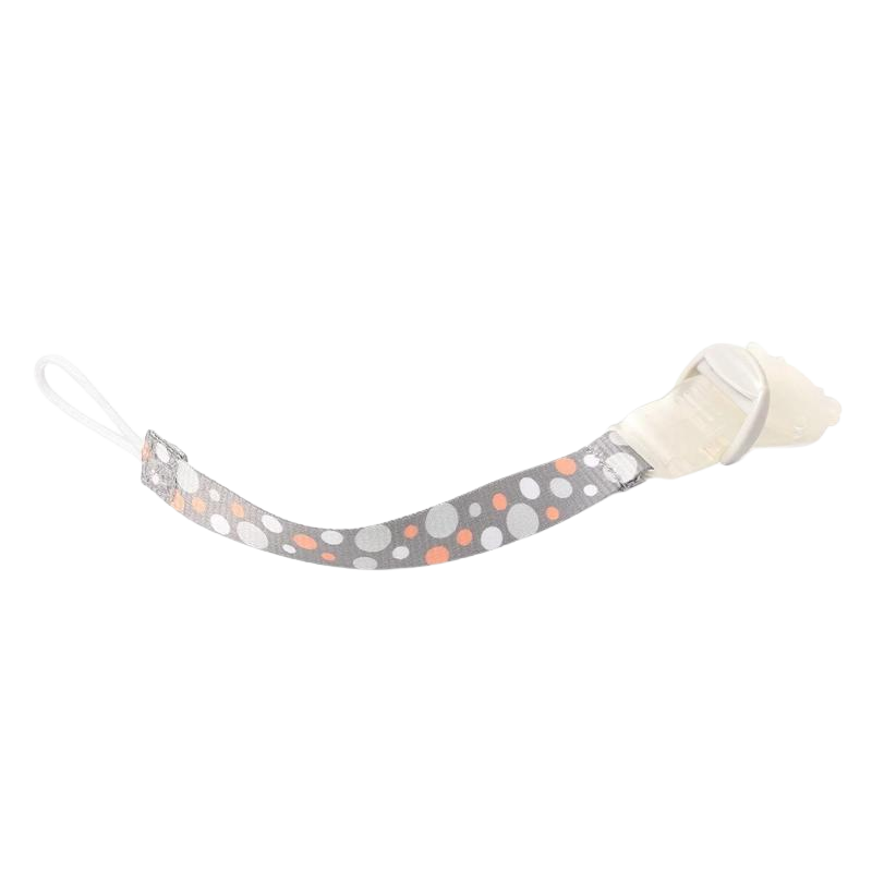 BABYONO Klip na dudlík 0m+ šedo/oranžový