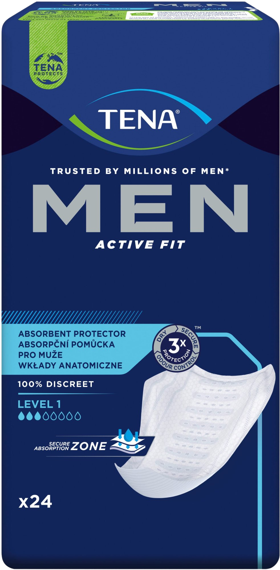 TENA Men Absorbent protector Level 1 Inkontinenční vložky 24 ks