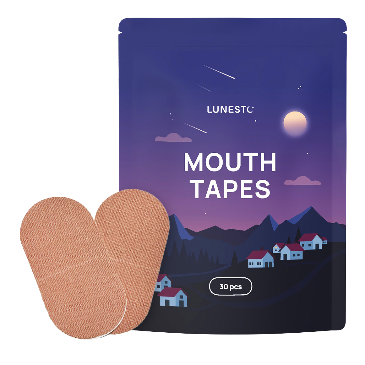 LUNESTO Mouth Tapes - pásky na ústa proti chrapání - béžová 30 ks