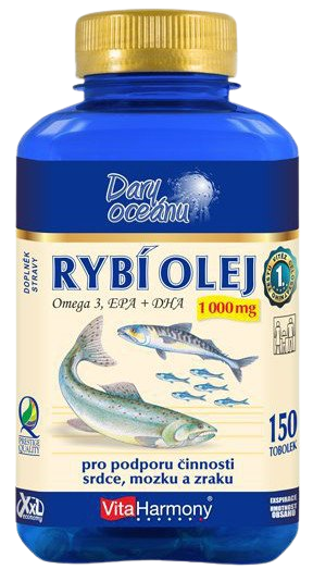 VitaHarmony Rybí olej Omega 3 1000 mg XXL 150 tobolek