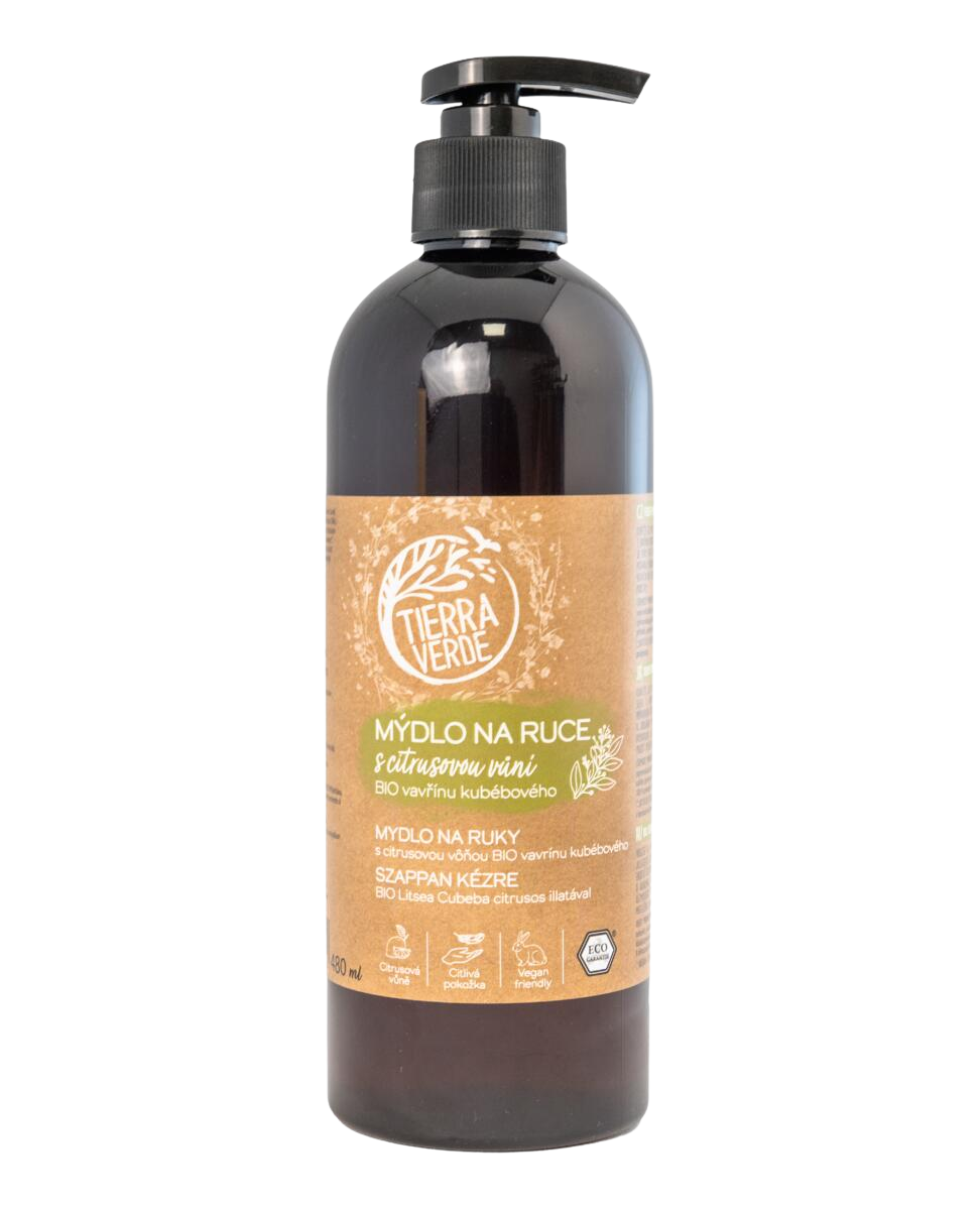 TIERRA VERDE Tekuté mýdlo na ruce – BIO vavřín 480 ml