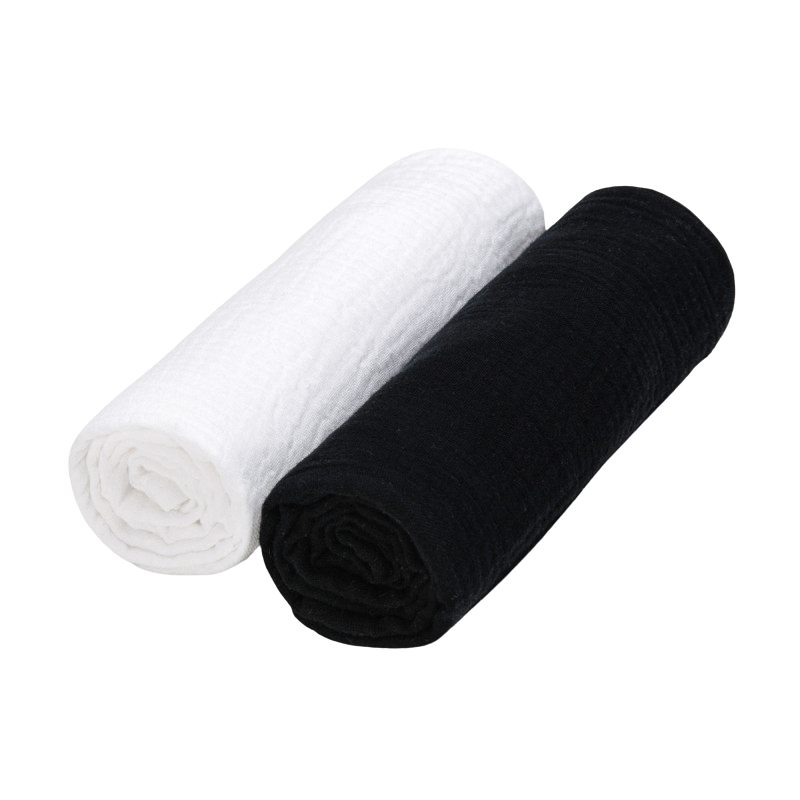 T-TOMI BIO Pleny mušelínové 65x65 cm, Black + White 2 ks