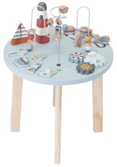 Little Dutch Stolek s aktivitami dřevěný Námořnický záliv