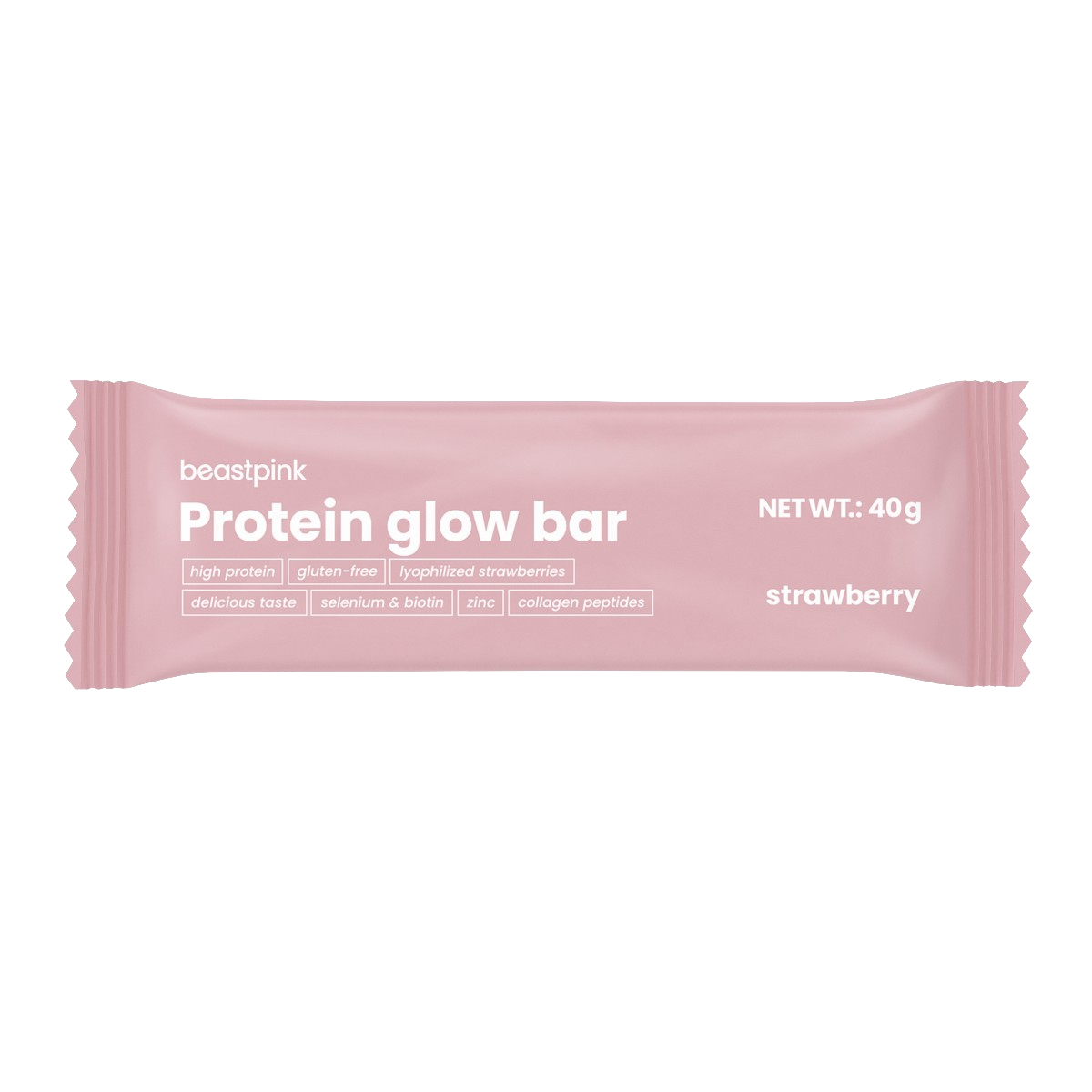 BEASTPINK Protein GlowBar - jahoda 40 g