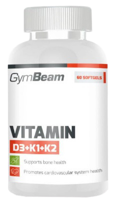 GYMBEAM Vitamin D3+K1+K2 60 kapslí