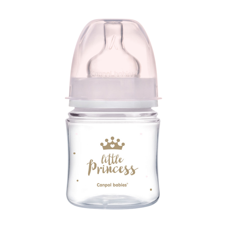 CANPOL BABIES Lahev se širokým hrdlem Royal Baby růžová 120 ml
