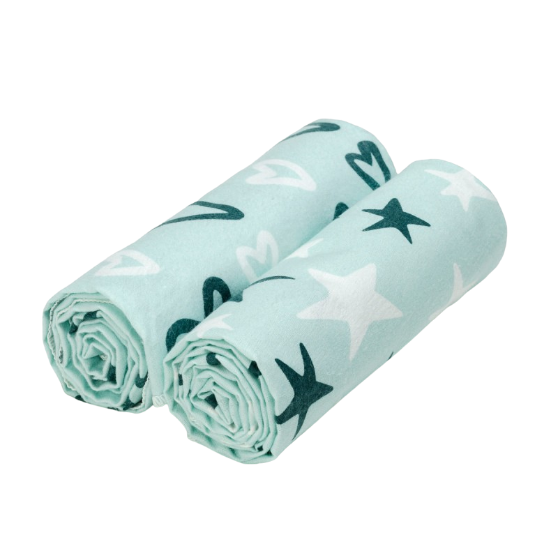 T-TOMI Osušky látkové 100x80 cm, hearts/stars 2 ks