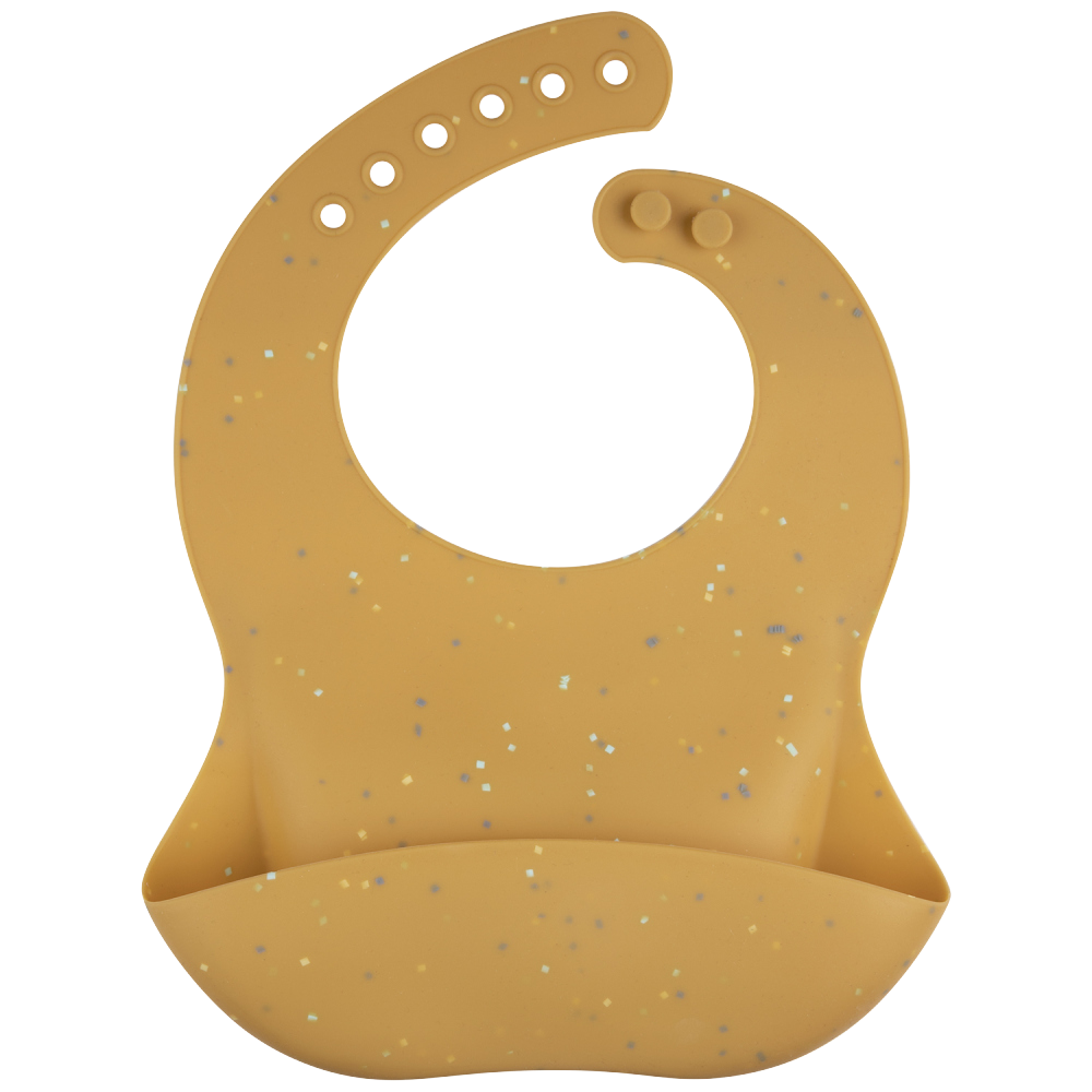 CANPOL BABIES Bryndák silikonový s kapsou Dots žlutý