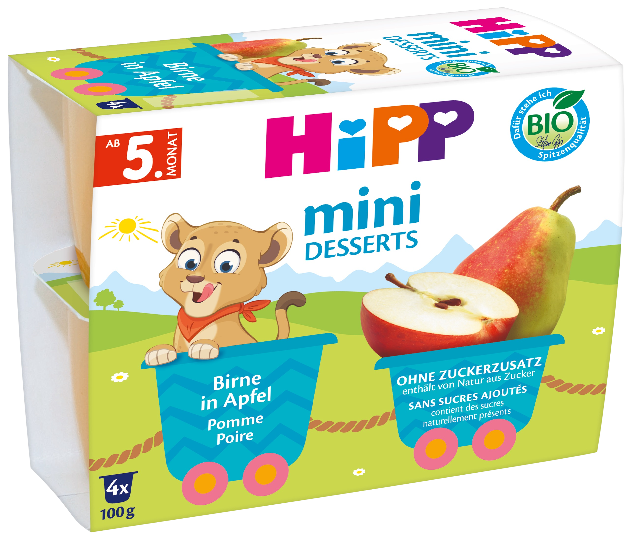 HiPP BIO Jablka a hrušky 4 x 100 g