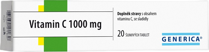 GENERICA Vitamin C 1000 mg 20 šumivých tablet