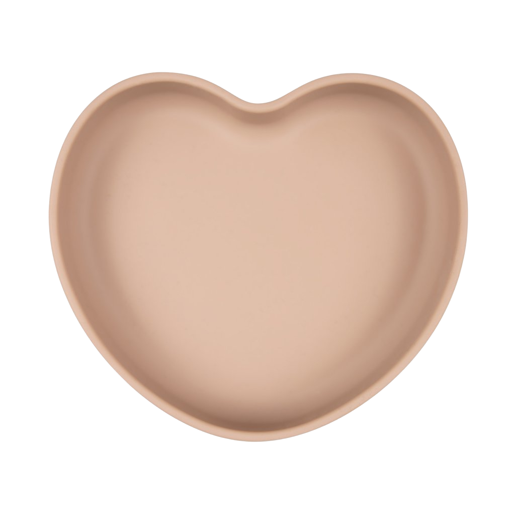 CANPOL BABIES Talíř silikonový s přísavkou Srdce béžový