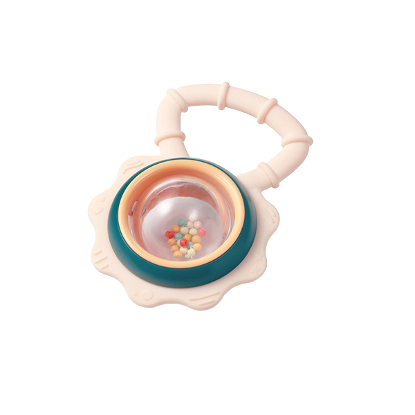 BABYONO Chrastítko s kousátkem Flower 3m+