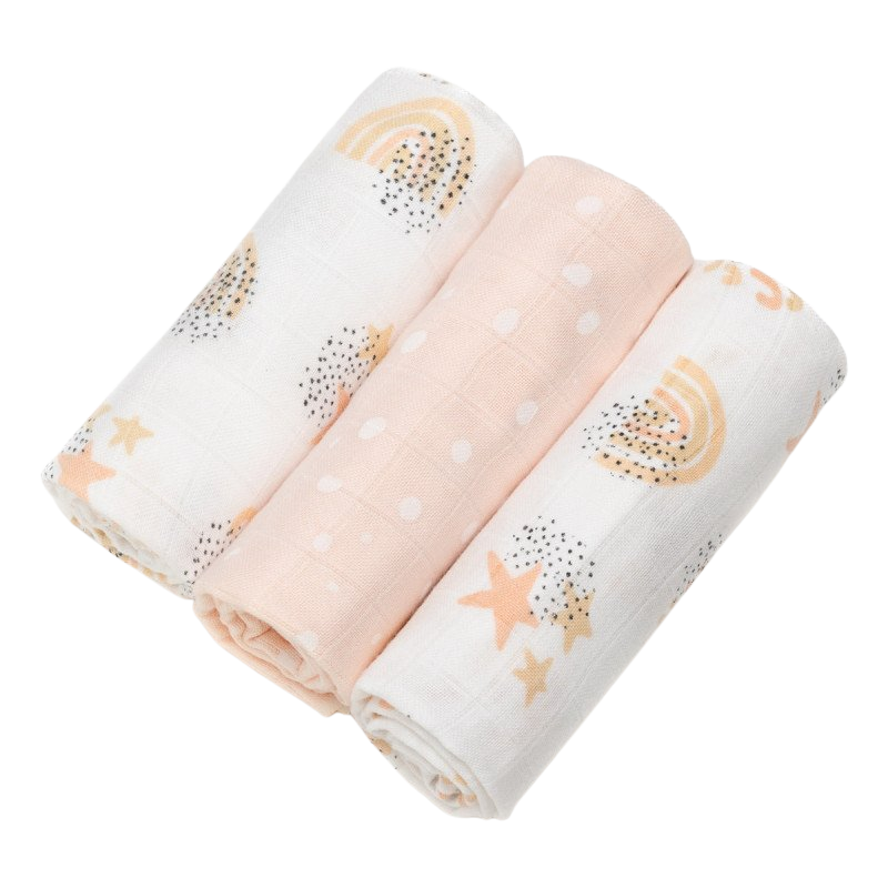 T-TOMI BIO Pleny bambusové 70x70 cm, Rainbow 3 ks