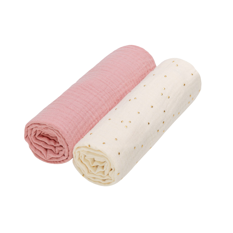 T-TOMI BIO Pleny mušelínové 65x65 cm, Rose sparkle 2 ks