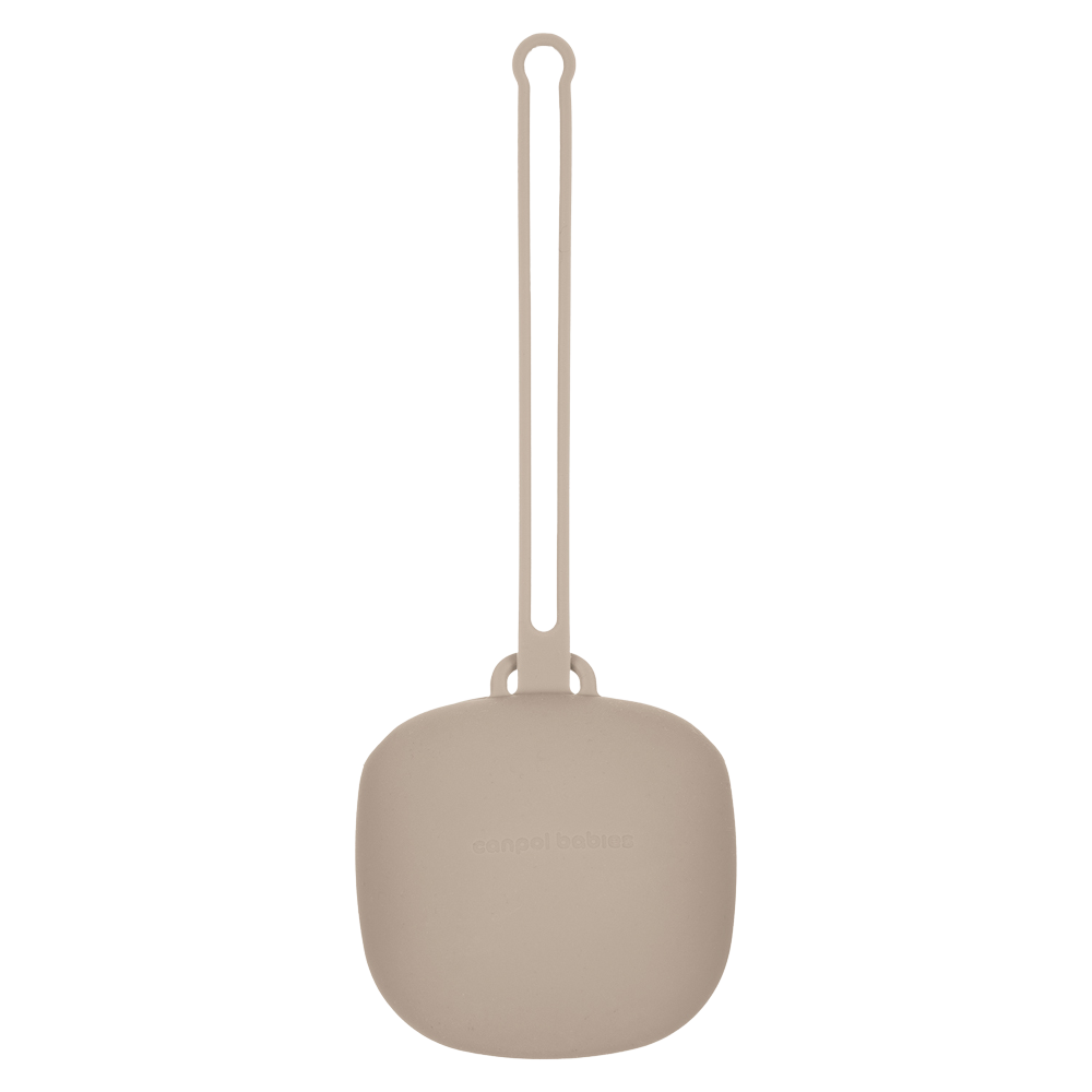 Fotografie CANPOL BABIES Pouzdro silikonové na dudlík béžové