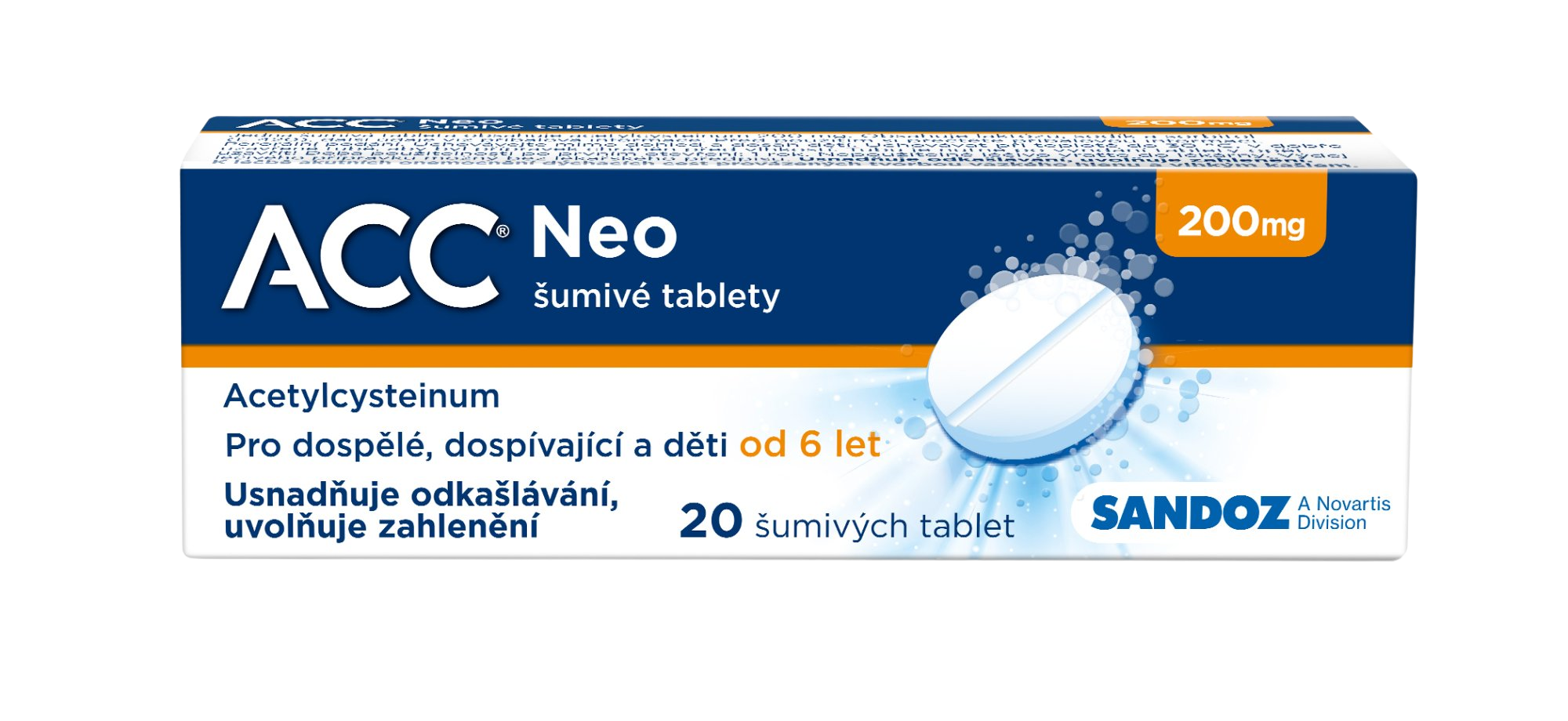 ACC ® NEO 200 mg šumivé 20 tablet 20 šumivých tablet