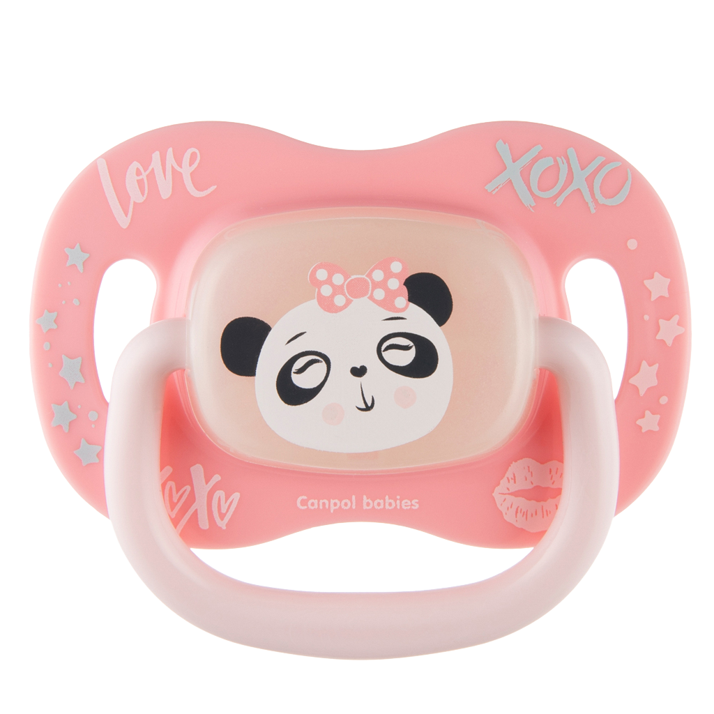 CANPOL BABIES Dudlík silikonový symetrický Exotic animals 0-6m panda