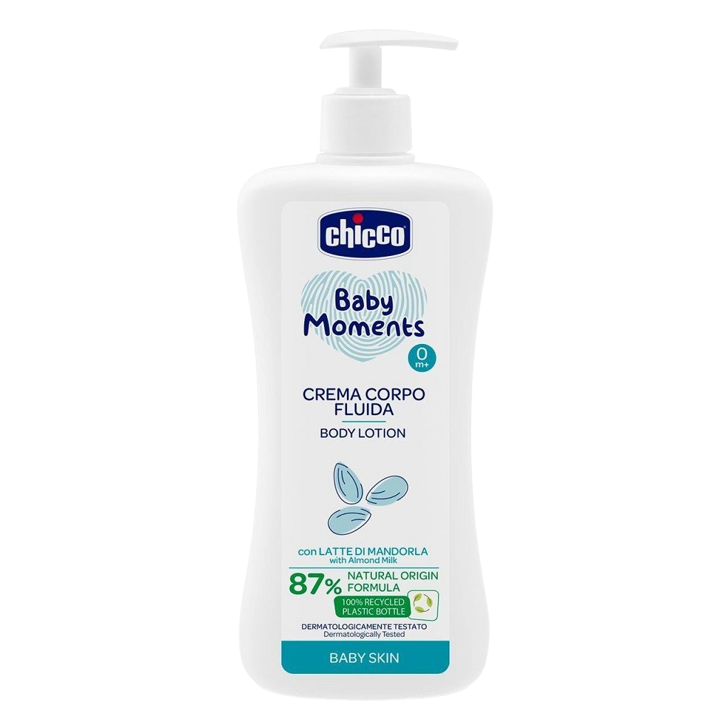 Chicco Mlieko telové s dávkovačom Baby Moments 87 % prírodných zložiek 500 ml