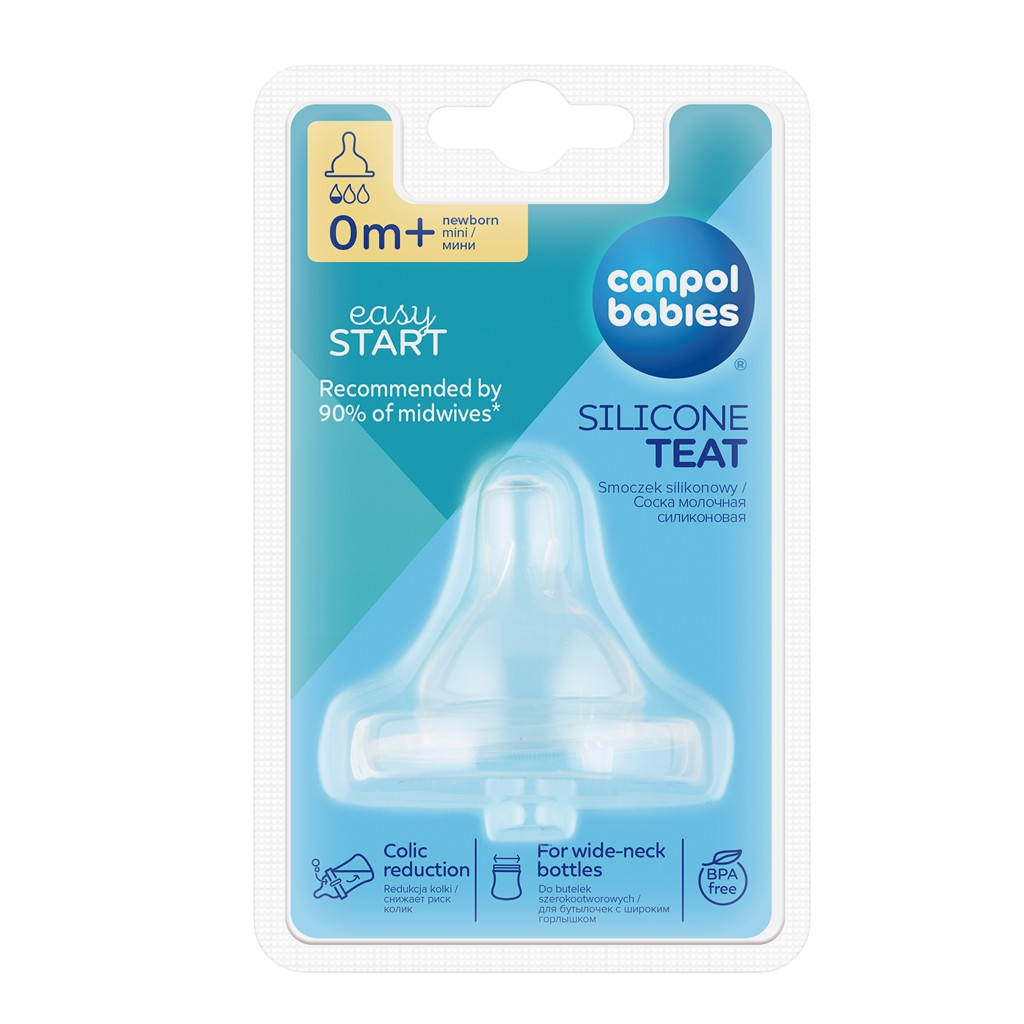 CANPOL BABIES Savička silikonová třešinka široká 0-MINI