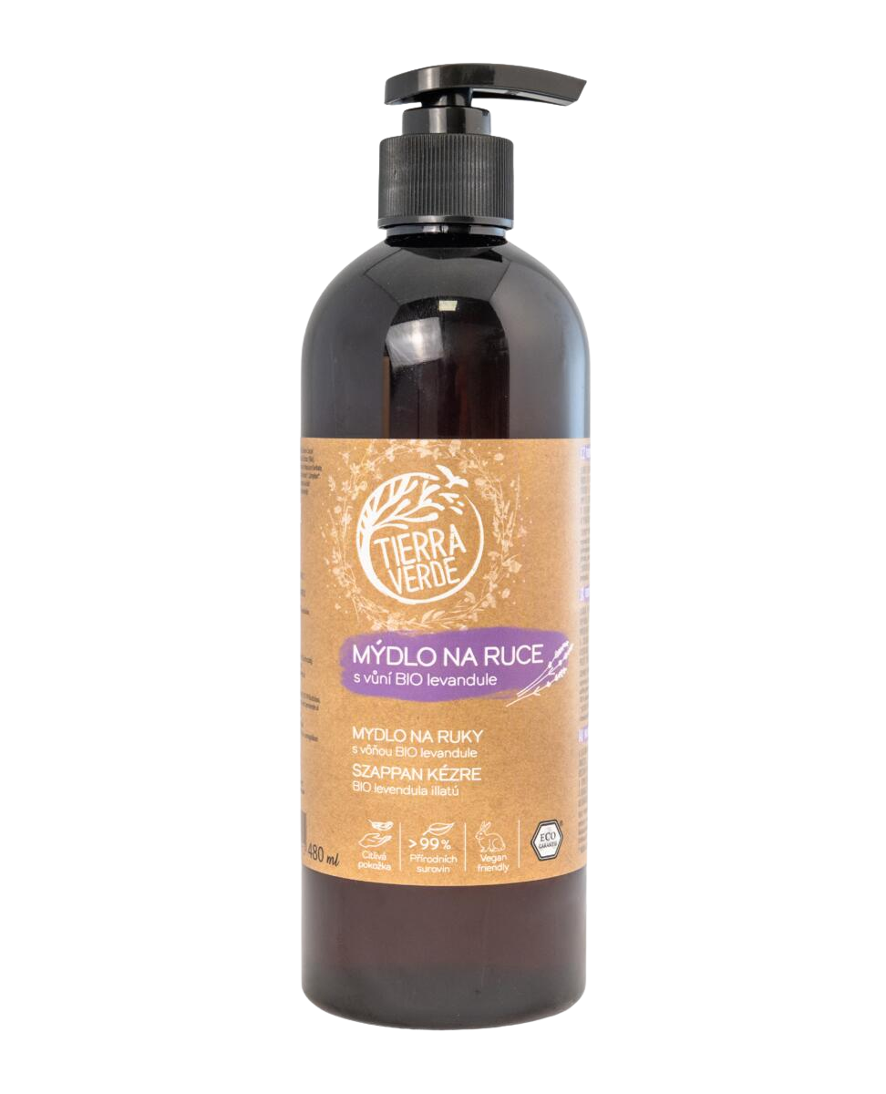 TIERRA VERDE Tekuté mýdlo na ruce s vůní BIO levandule 480 ml