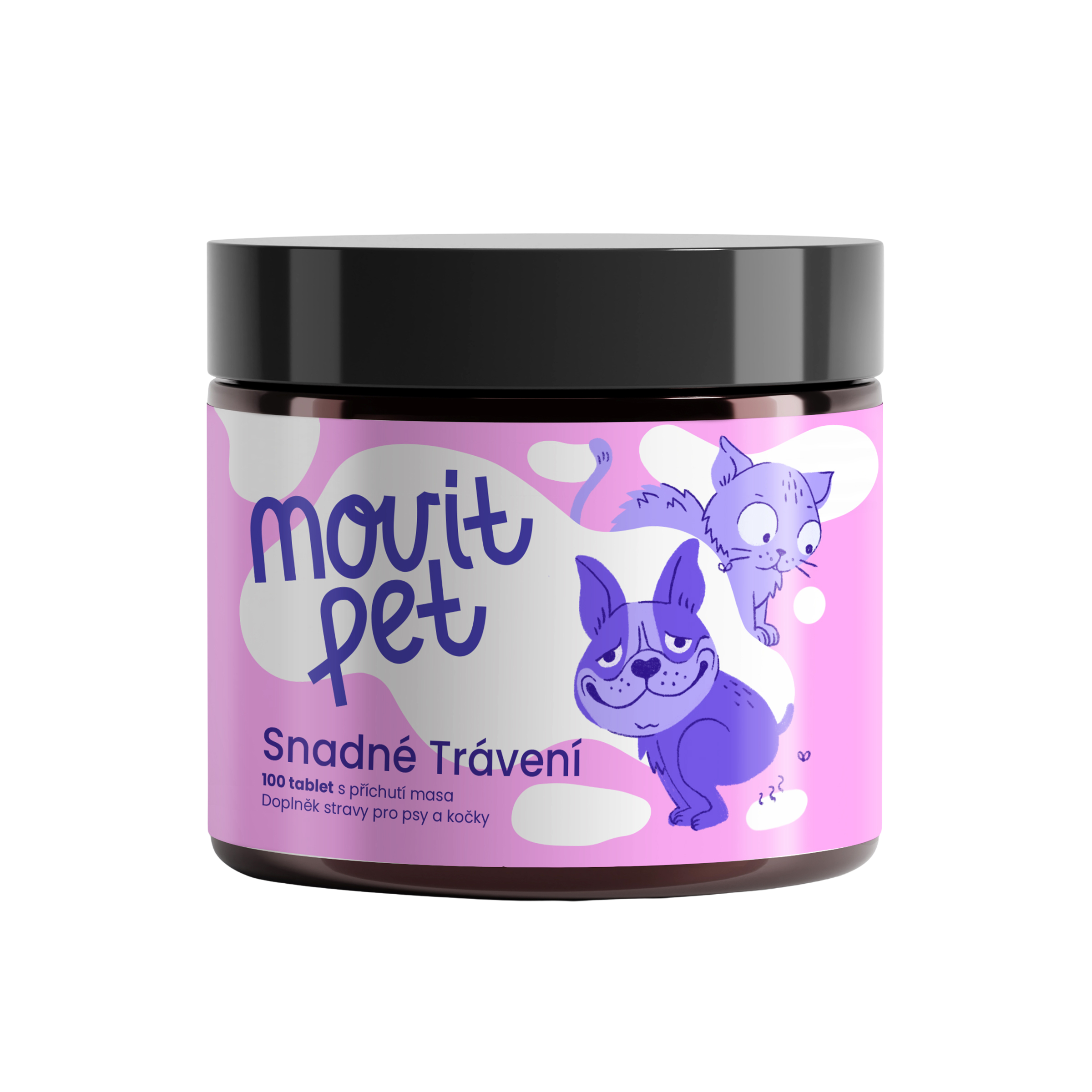 MOVIT ENERGY PET Snadné trávení s příchutí masa 100 tablet