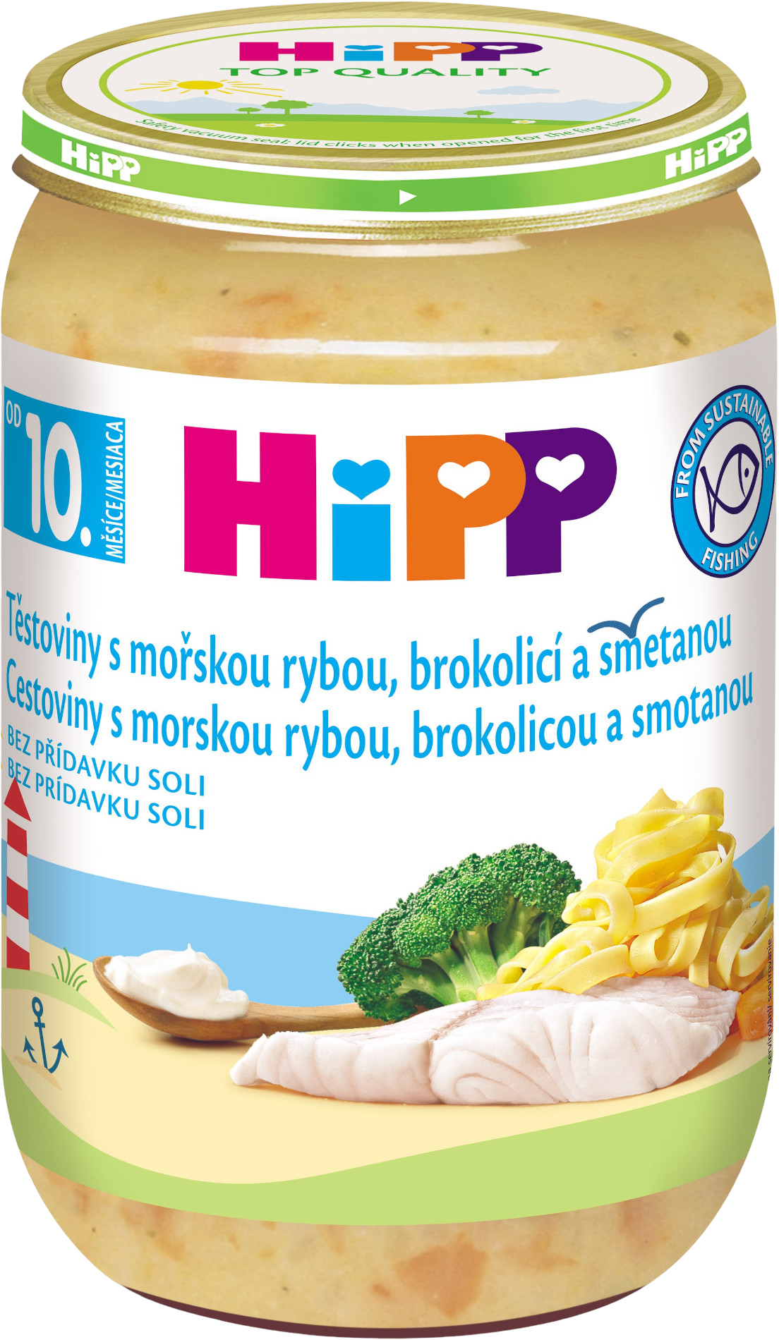 HiPP Těstoviny s mořskou rybou, brokolicí a smetanou 220 g