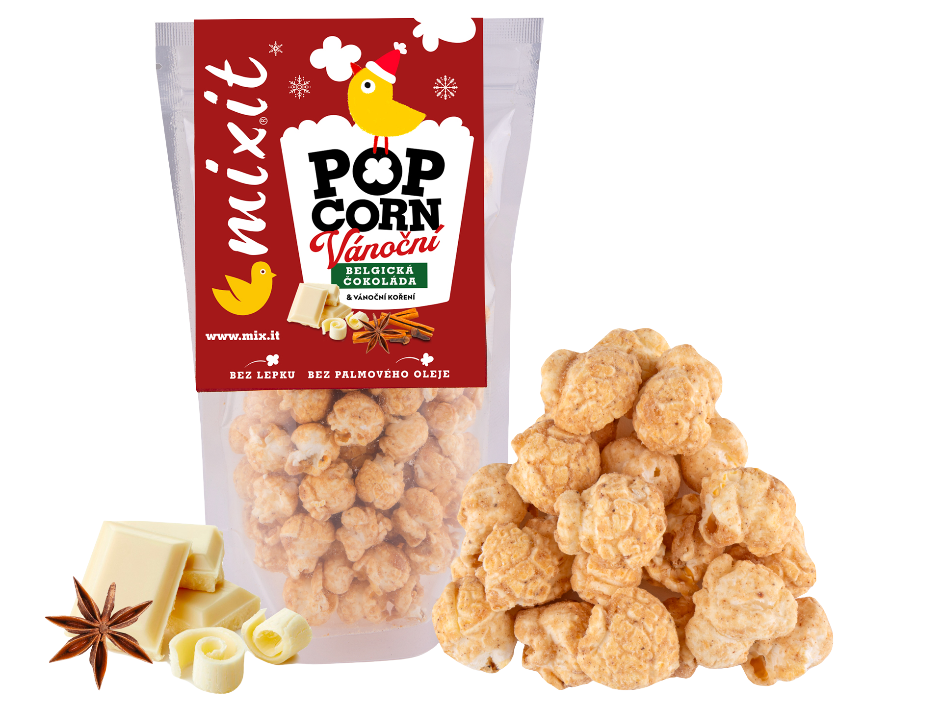MIXIT popcorn – Bílá čokoláda a perníkové koření 60 g