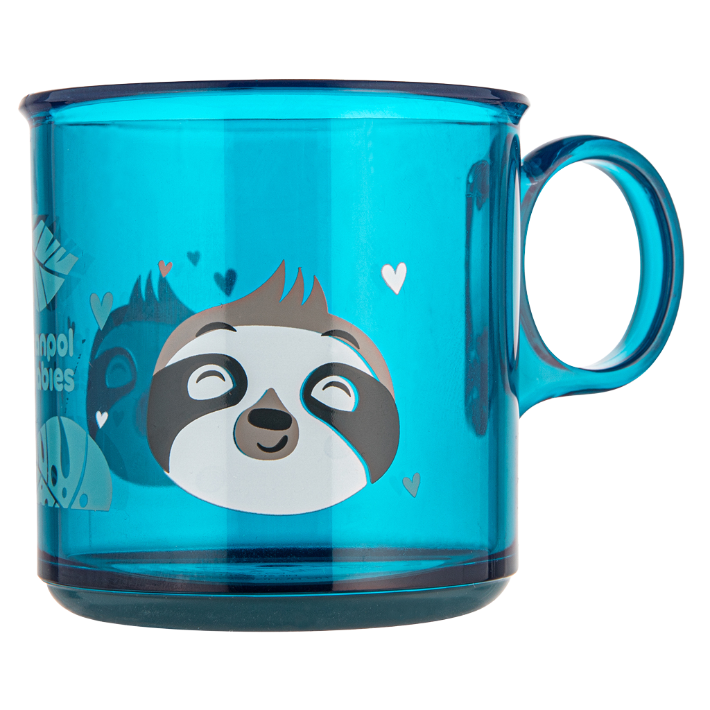 CANPOL BABIES Hrneček protiskluzový Exotic animals - tyrkysový 170 ml