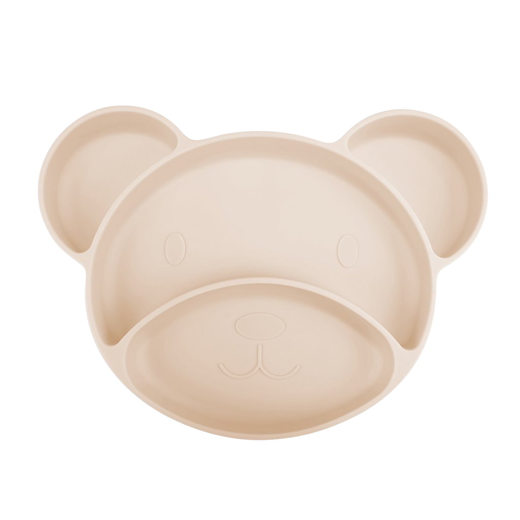 CANPOL BABIES Talíř silikonový dělený s přísavkou Medvídek krémový