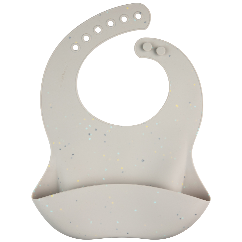 CANPOL BABIES Bryndák silikonový s kapsou Dots šedý