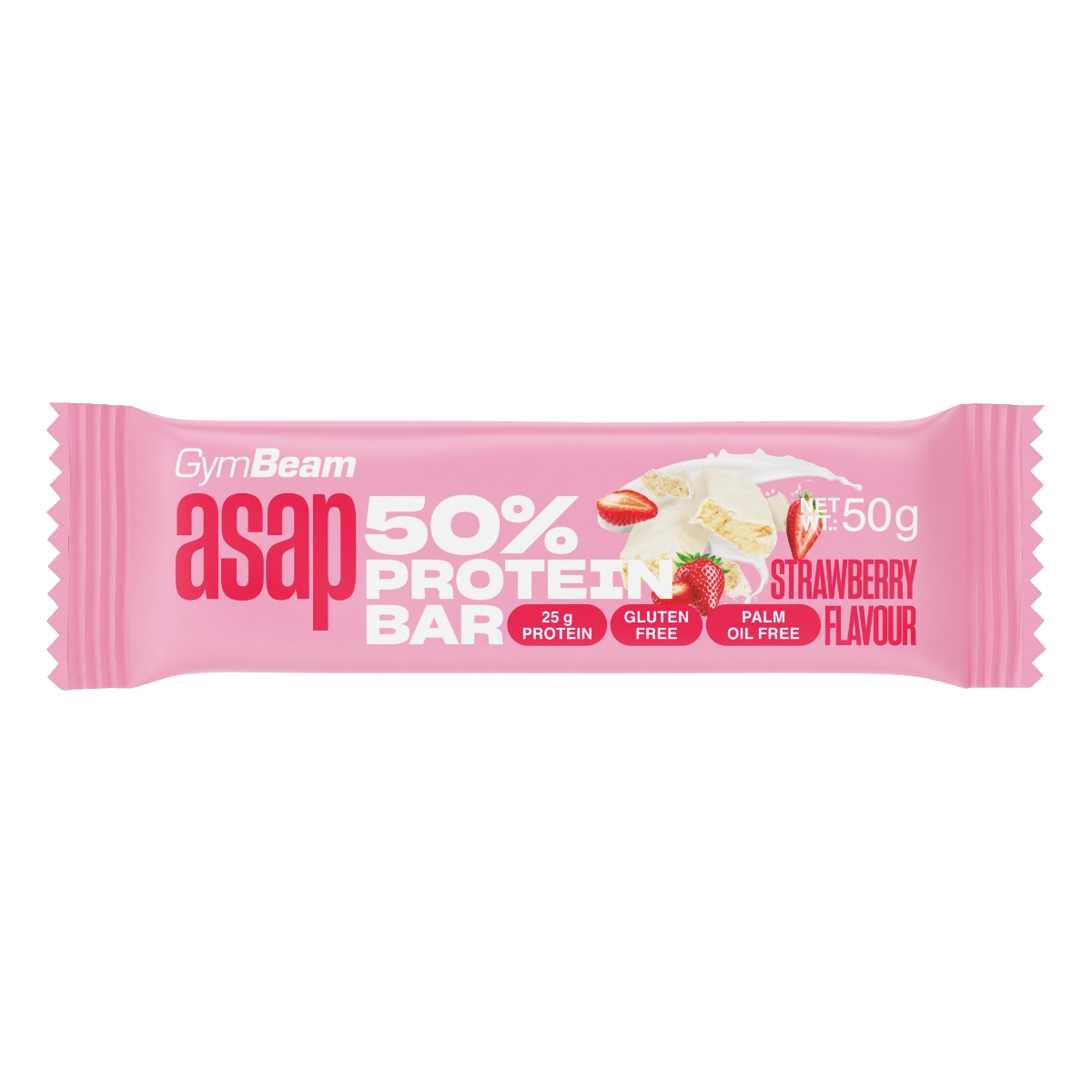 GYMBEAM ASAP 50% Protein Bar - jahoda 50 g