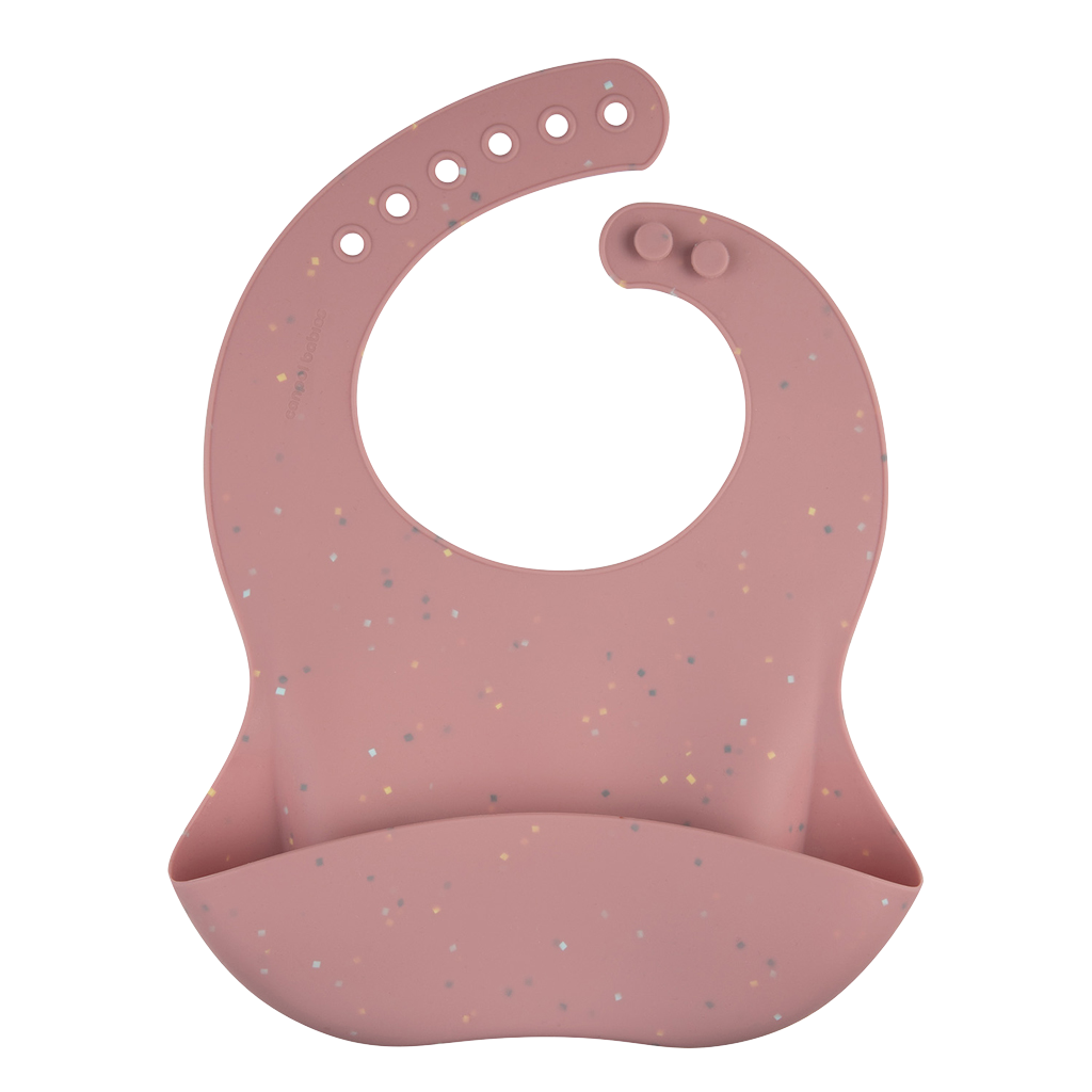 CANPOL BABIES Bryndák silikonový s kapsou Dots růžový