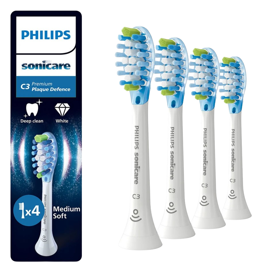PHILIPS SONICARE Sonicare Premium Plaque D HX9044/87 Náhradní hlavice, bílé 4 ks