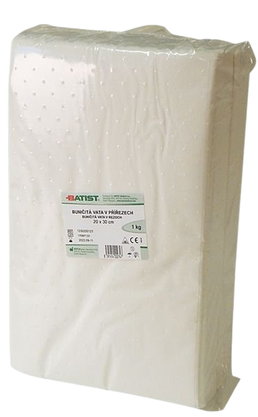Fotografie Batist Vata buničitá přířez 20x30cm 1 kg