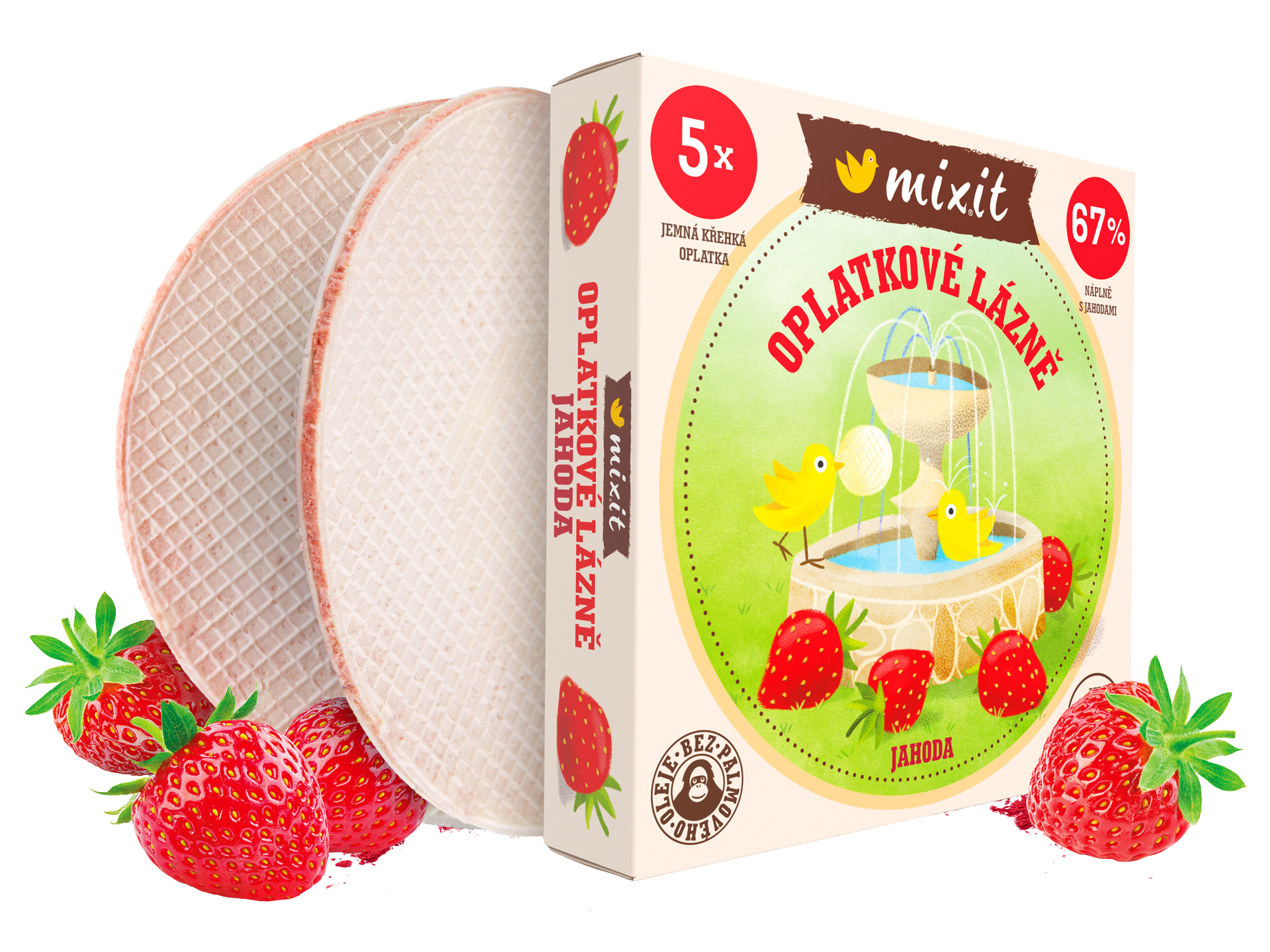 MIXIT Oplatkové lázně – Jahoda 150 g