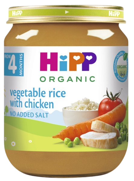 HiPP BIO Zelenina a rýže s kuřecím masem 125 g