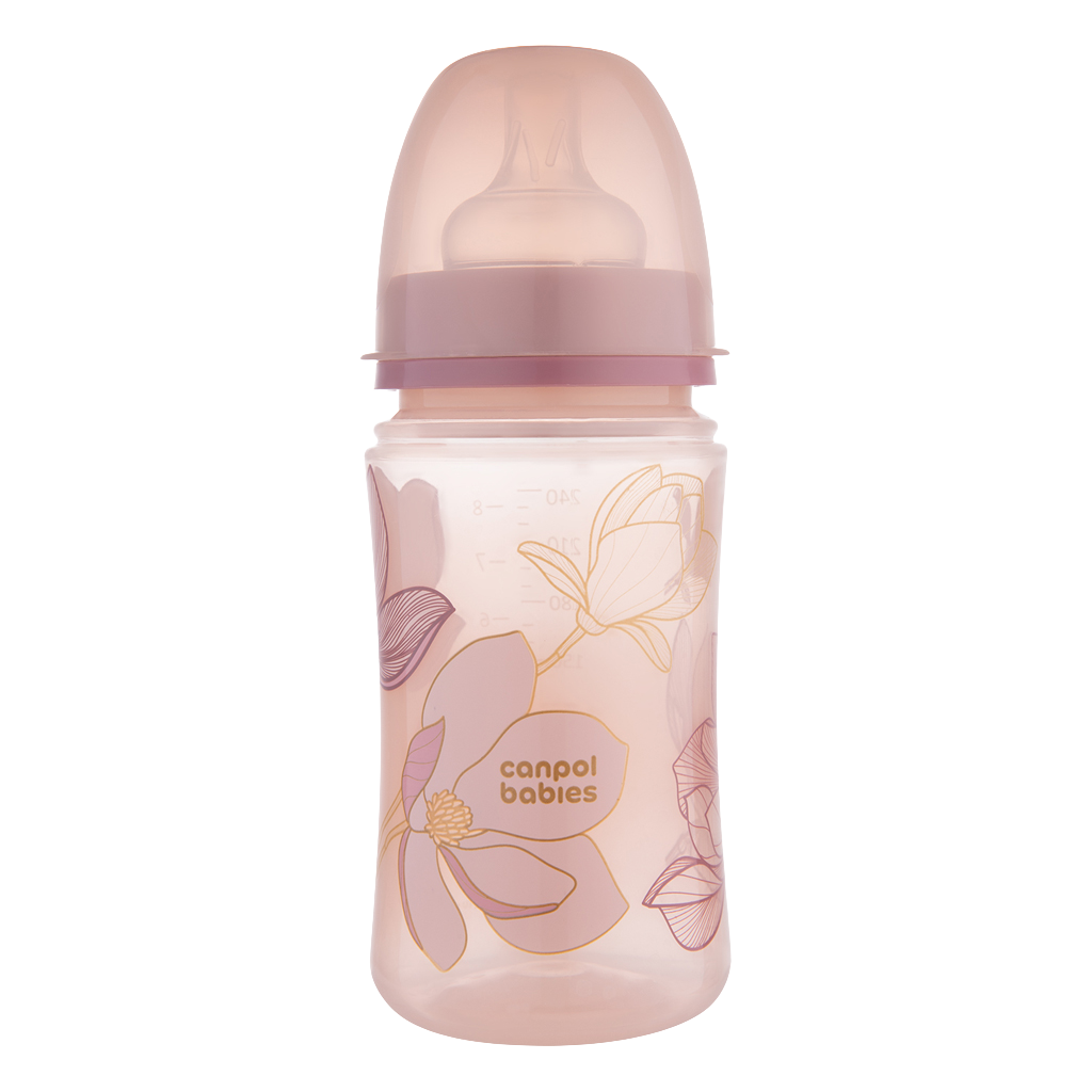 CANPOL BABIES Lahev antikoliková EasyStart Gold růžová 240 ml