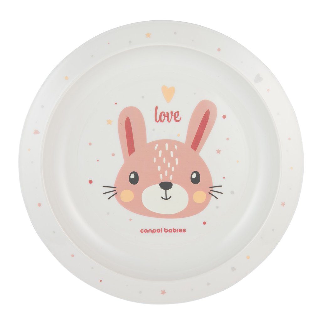 CANPOL BABIES Talíř plastový Cute animals - zajíc