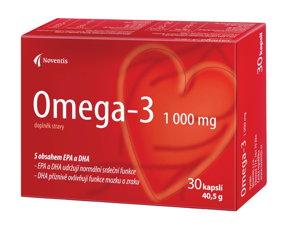 NOVENTIS Omega- 3 1000mg pro zdravé srdce a cévy 30 kapslí