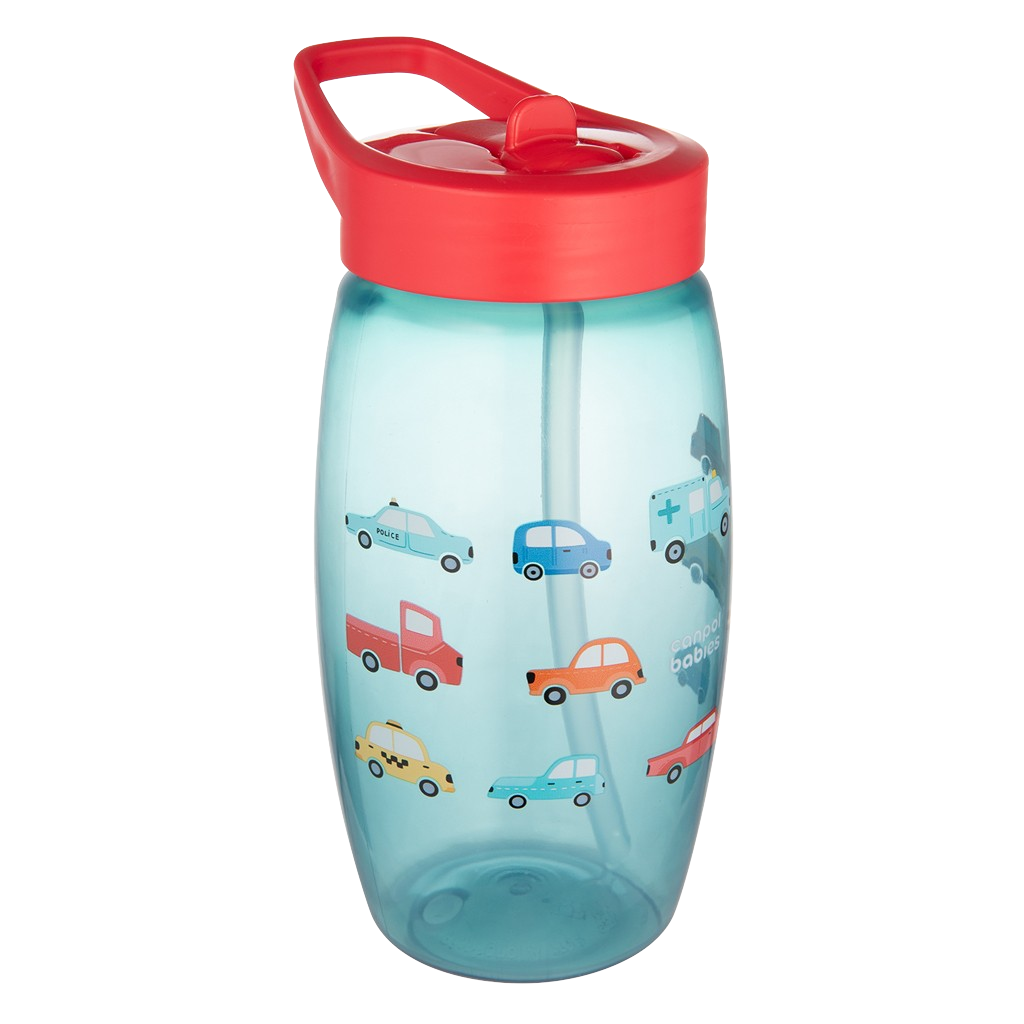 CANPOL BABIES Lahev sportovní se sklápěcím náustkem Cars 400 ml