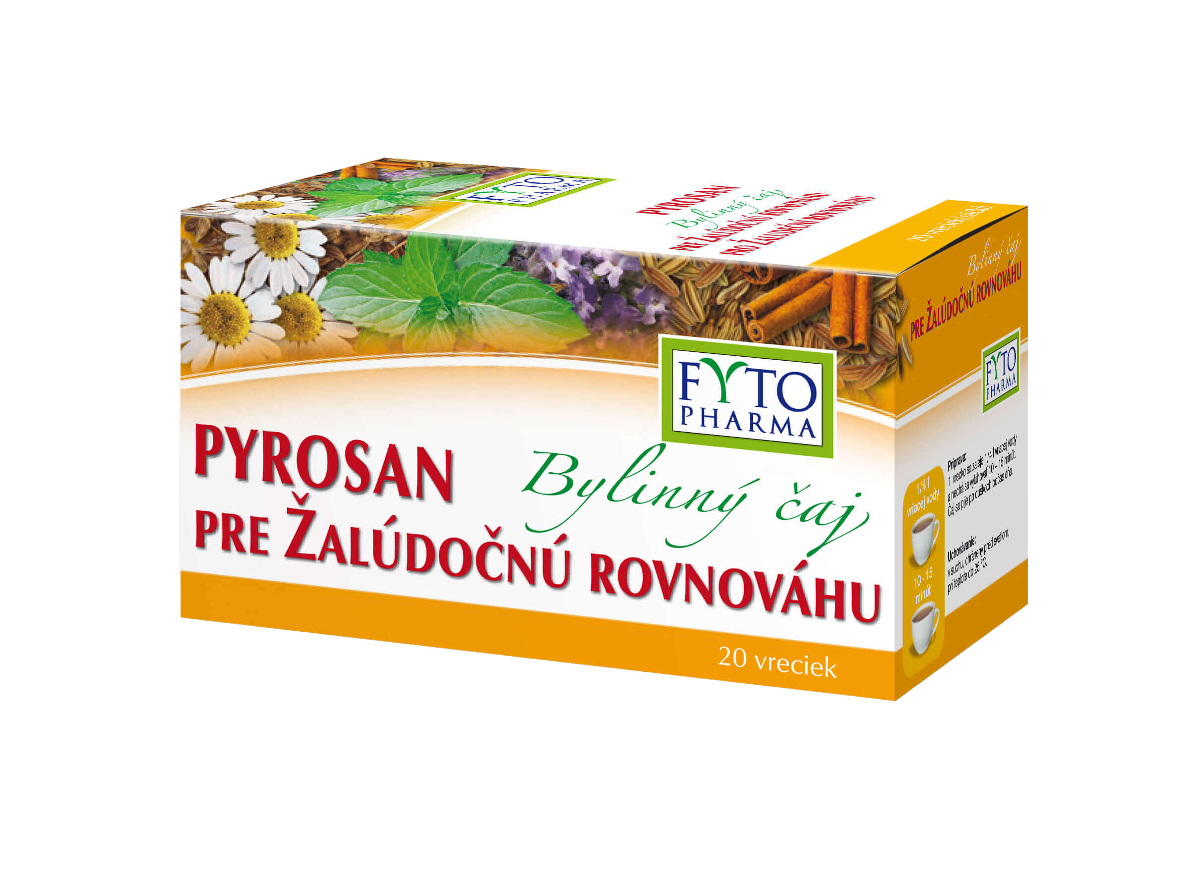 FYTOPHARMA Pyrosan čaj pro žaludeční rovnováhu 20 x 1.5 g