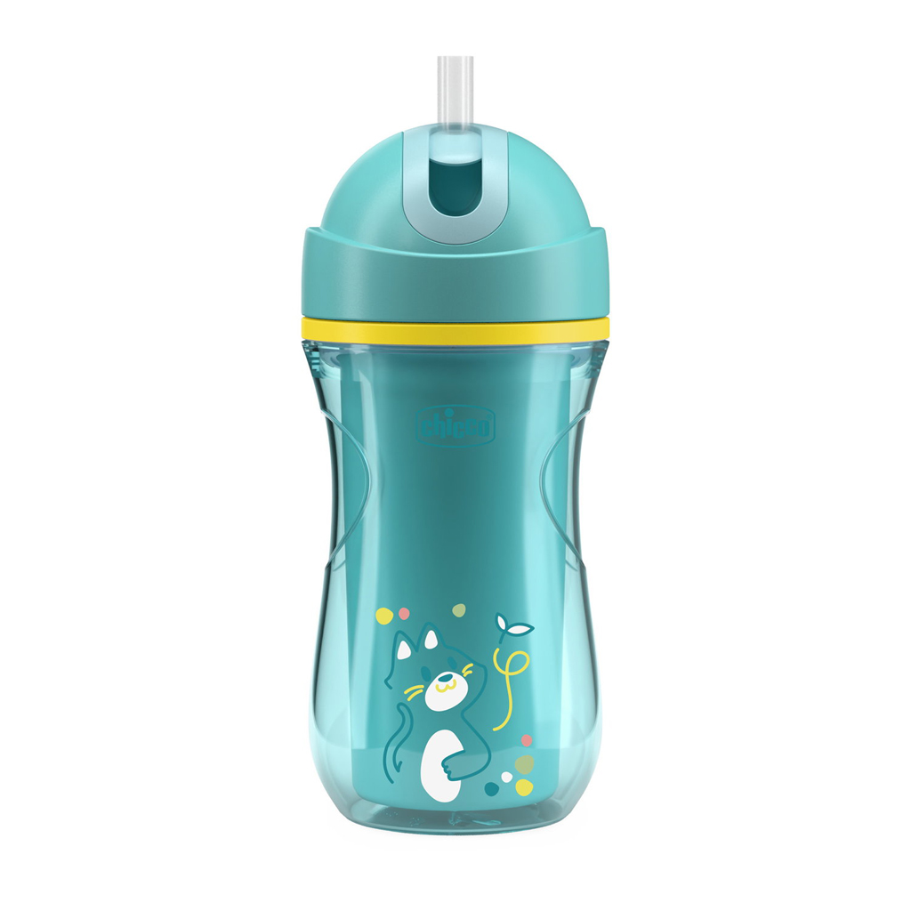 CHICCO Hrneček Sport se slámkou teal, 14m+ 266 ml