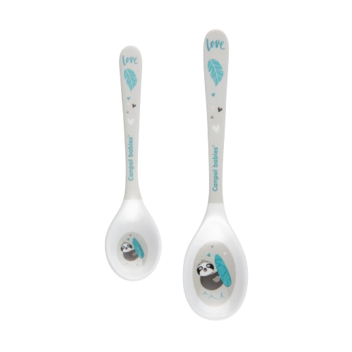 CANPOL BABIES Melaminové lžičky Exotic Animals šedé 2 ks