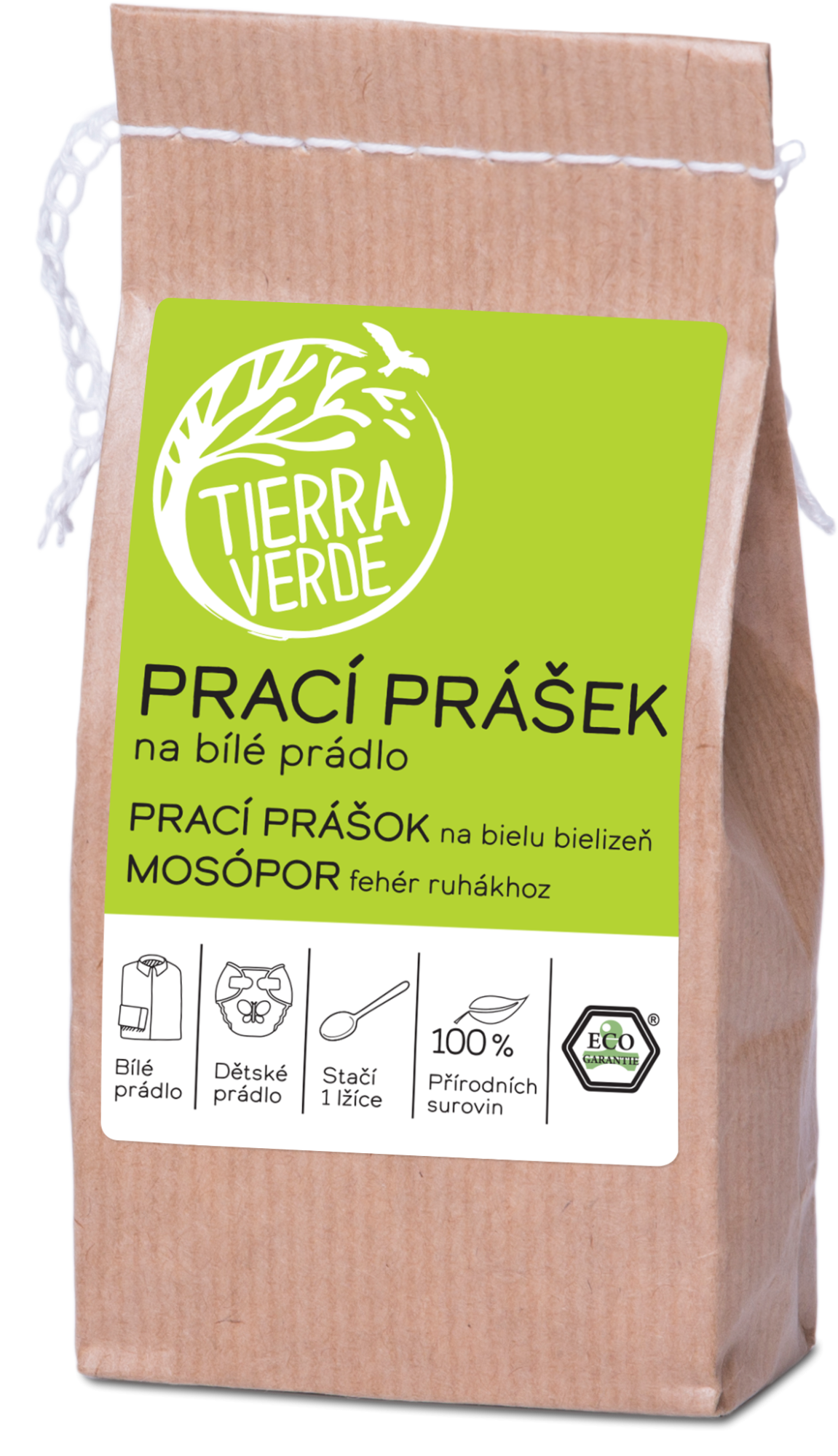 TIERRA VERDE Prací prášek z mýdlových ořechů na bílé prádlo 250 g