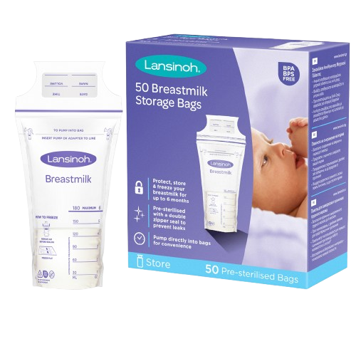 Lansinoh sáčky na skladování mateřského mléka 180 ml 50 ks