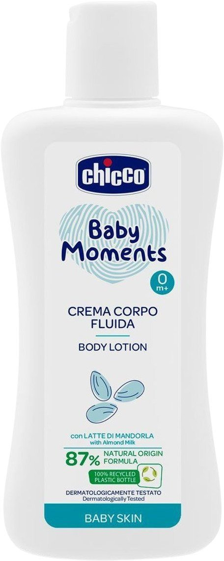 CHICCO Mléko tělové Baby Moments 87 % přírodních složek 200 ml